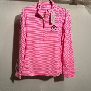 Vineyard Vines Pink and White Striped Pullover